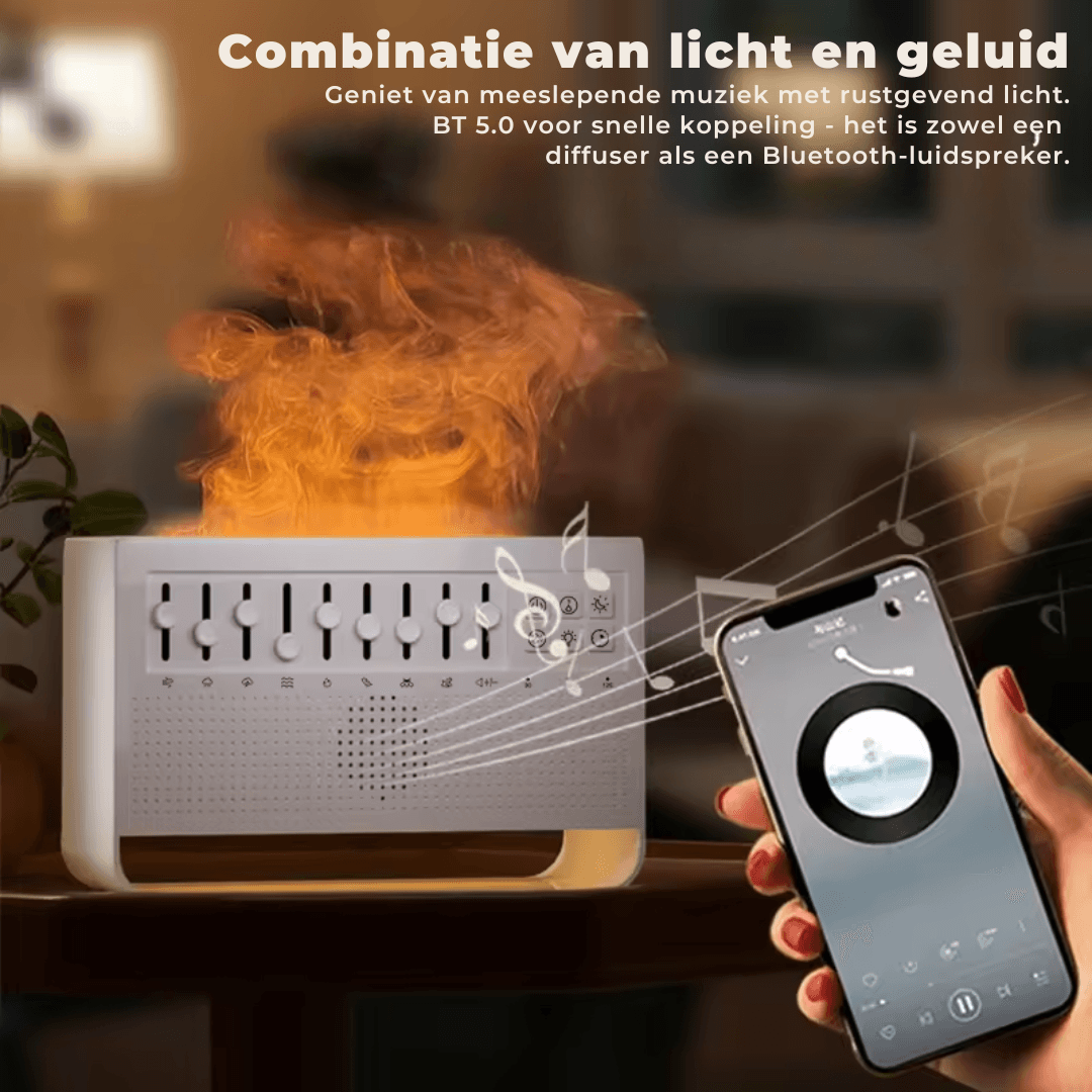 MistLume™ 3-in-1 witte ruis, luchtbevochtiger & nachtlampje