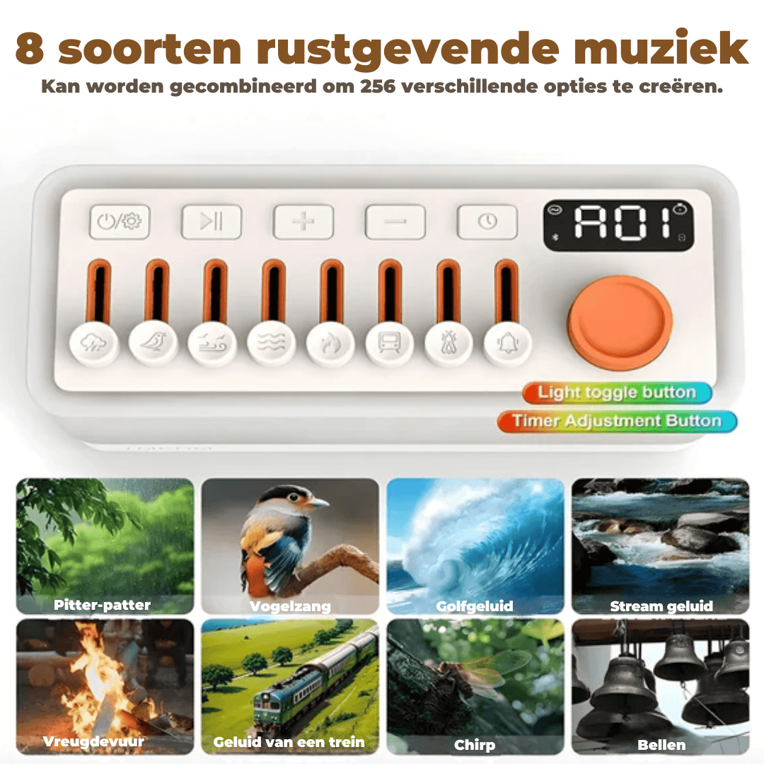 DreamTone™ - Anti-stress geluidsmachine met timer en speaker