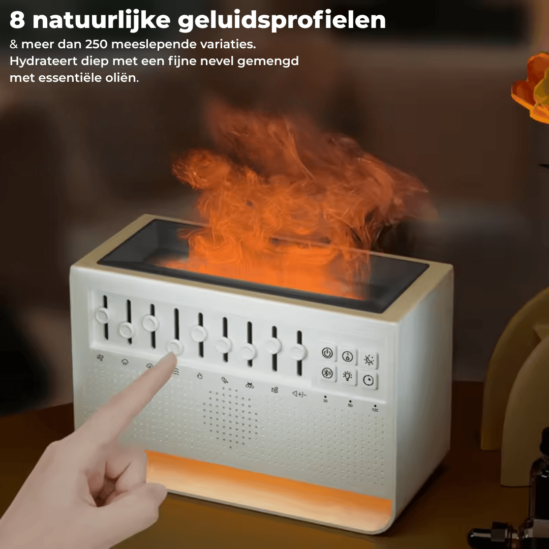 MistLume™ 3-in-1 witte ruis, luchtbevochtiger & nachtlampje