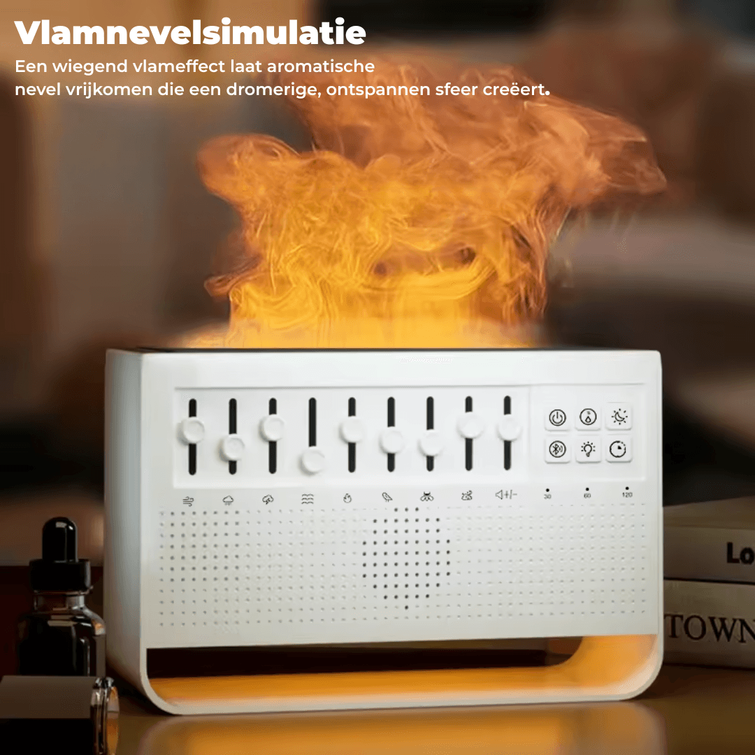 MistLume™ 3-in-1 witte ruis, luchtbevochtiger & nachtlampje